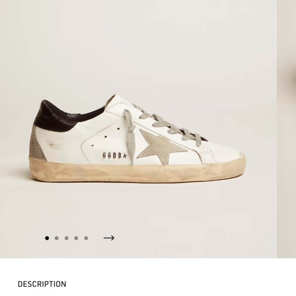 Golden Goose Women's Super-Star with black heel tab and metal stud lettering 38